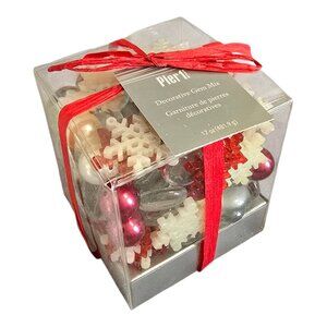 NEW! Pier 1 Imports Christmas Holiday Decorative Gem Mix Red & White Snowflakes
